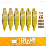 BDI Wear Parts Assembly Adapter 119-3204 Bolt On Shank / 1U3202TL Excavator Bucket Teeth/Pin 8E6208 Retainer 8E6209, Caterpillar Bucket Tooth J200 Series - 6 Set