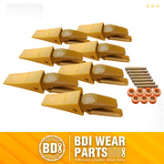 BDI Wear Parts Assembly Adapter 119-3204 Bolt On Shank / 1U3202 Excavator Bucket Teeth/Pins 8E6208 Retainers 8E6209, Caterpillar Bucket Tooth J200 Series - 7 Set