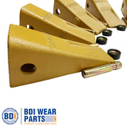 BDI Wear Parts 1U3202 5 Pack Caterpillar Style General Purpose Dirt Excavator Bucket Teeth Long Tip with Pins and Retainers