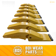 BDI Wear Parts Weld-on Flush Mount 2A Bucket Shanks 2AH Original Fab Bucket Teeth with Pins Backhole Excavator Bucket Digging Teeth Adapter - 7 Set