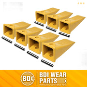 X156 Dirt Teeth Hensley Style Bucket Teeth/Tooth with P156 Roll Pins - 7 Pack