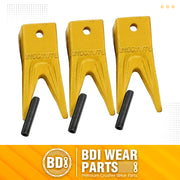 BDI Wear Parts X156WTL Twin Tiger Hensley Style Bucket Teeth with P156 Flex Pins - 3 Pack