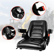 BDI Wear Parts Tractor Seat, Universal Fold Down Forklift Tractor Seat with Adjustable Backrest Angle, Armrests and Safety Belt for Tractor,Mower,Skid Loader,Telehandler,Backhoe,Excavator