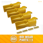 BDI Wear Parts V23SYL 23SYL V23 V Style Bucket Digging Teeth Tooth w/ V23PN Flex Pins -4PK