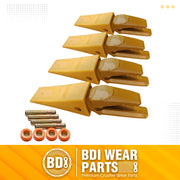 BDI Wear Parts Assembly Adapter 119-3204 Bolt On Shank / 1U3202 Excavator Bucket Teeth/Pins 8E6208 Retainers 8E6209, Caterpillar Bucket Tooth J200 Series - 4 Set