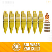 BDI Wear Parts Assembly Adapter 119-3204 Bolt On Shank / 1U3202TL Excavator Bucket Teeth/Pin 8E6208 Retainer 8E6209, Caterpillar Bucket Tooth J200 Series - 7 Set