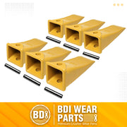 X156 Dirt Teeth Hensley Style Bucket Teeth/Tooth with P156 Roll Pins - 6 Pack