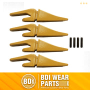 BDI Wear Parts Assembly 230X156 Backhoe Shank / X156L Bucket Teeth / P156 Flex Pin Bobcat Skid Steer Caterpillar Style for Mini Excavator - 4 Set