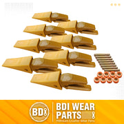 BDI Wear Parts Assembly Adapter 119-3204 Bolt On Shank / 1U3202 Excavator Bucket Teeth/Pins 8E6208 Retainers 8E6209, Caterpillar Bucket Tooth J200 Series - 8 Set
