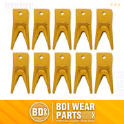 BDI Wear Parts Assembly 230X156 Backhoe Shank / X156WTL Bucket Teeth / P156 Roll Pins Bobcat Skid Steer Caterpillar Style for Mini Excavator - 10 Set