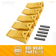 X156 5 Pack Dirt Teeth Hensley Style Bucket Teeth/Tooth & 5 P156 Roll Pins