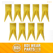 BDI Wear Parts Assembly Adapter 119-3204 Bolt On Shank / 1U3202WTL Excavator Bucket Teeth/Pin 8E6208 Retainer 8E6209, Caterpillar Bucket Tooth J200 Series - 9 Set