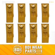 BDI Wear Parts Assembly 230X156 Backhoe Shank / X156L Bucket Teeth / P156 Roll Pins Bobcat Skid Steer Caterpillar Style for Mini Excavator - 8 Set