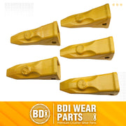 BDI Wear Parts Cat Bucket Teeth Combination of 1U3252RC Caterpillars J250 Hensley Style Buckets Teeth with Pins - 5 Pack