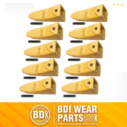 BDI Wear Parts X156T Tiger Hensley Style Bucket Teeth with P156 Roll Pins - 10 Pack