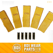 BDI Wear Parts 5 Pack 230S Bucket Teeth Assembly 23TF Set of 5 Medium Wear Weld On Shank