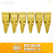 BDI Wear Parts Assembly Adapter 119-3204 Bolt On Shank / 1U3202TL Excavator Bucket Teeth/Pin 8E6208 Retainer 8E6209, Caterpillar Bucket Tooth J200 Series - 6 Set