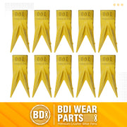 BDI Wear Parts Assembly Adapter 119-3204 Bolt On Shank / 1U3202WTL Excavator Bucket Teeth/Pin 8E6208 Retainer 8E6209, Caterpillar Bucket Tooth J200 Series - 10 Set