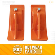 2PCS Tractor Bucket Protector Heavy Duty Steel Snow Plow Attachments Skid Edge Protector Turf Tamer Skid Protector with Lock Nuts and Bolts - Orange