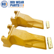 BDI Wear Parts V39SYL 1/2/5 Pack Bucket Teeth Esco Style Plus V39PN Flex Pins Dirt Bucket Teeth Fits Mini Excavator (2 Pack)