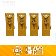 BDI Wear Parts Assembly 230X156 Backhoe Shank / X156L Bucket Teeth / P156 Flex Pin Bobcat Skid Steer Caterpillar Style for Mini Excavator - 4 Set