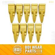 BDI Wear Parts Assembly Adapter 119-3204 Bolt On Shank / 1U3202TL Excavator Bucket Teeth/Pin 8E6208 Retainer 8E6209, Caterpillar Bucket Tooth J200 Series - 9 Set