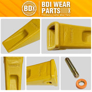 BDI Wear Parts 1 Pack Forged Caterpillar J350 Style Bucket Dirt Teeth w/Pins 8E6358 & 8E6359 Retainers - 1U3352 (1)