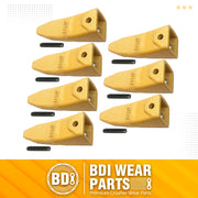 BDI Wear Parts X156T Tiger Hensley Style Bucket Teeth with P156 Roll Pins - 7 Pack