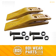 1358203 Bucket Teeth 6Y6335 Caterpillar Style Backhoe Loader / Excavator Unitooth with Bolts and Nuts - 2 Set