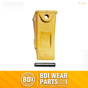 BDI Wear Parts Company Yellow X156L Long Bucket Teeth + P156 Roll Pin for Hensley Style for Skid Steer and Mini Excavators - 1 Pack