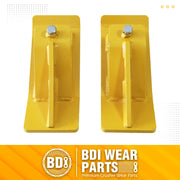 2PCS Tractor Bucket Protector Heavy Duty Steel Snow Plow Attachments Skid Edge Protector Turf Tamer Skid Protector with Lock Nuts and Bolts - Yellow