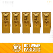 BDI Wear Parts Assembly 230X156 Backhoe Shank / X156L Bucket Teeth / P156 Flex Pin Bobcat Skid Steer Caterpillar Style for Mini Excavator - 5 Set