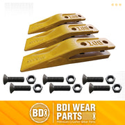 1358203 Bucket Teeth 6Y6335 Caterpillar Style Backhoe Loader / Excavator Unitooth with Bolts and Nuts - 3 Set