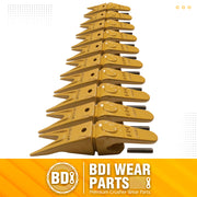 BDI Wear Parts Assembly 230X156 Backhoe Shank / X156WTL Bucket Teeth / P156 Roll Pins Bobcat Skid Steer Caterpillar Style for Mini Excavator - 10 Set