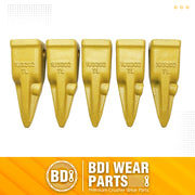 BDI Wear Parts Assembly Adapter 119-3204 Bolt On Shank / 1U3202TL Excavator Bucket Teeth/Pin 8E6208 Retainer 8E6209, Caterpillar Bucket Tooth J200 Series - 5 Set