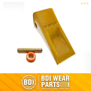 BDI Wear Parts 1U3202 Excavator Bucket Teeth, Caterpillar Bucket Tooth Takes Pins 8E6208 and Retainers 8E6209 for J200 Series - 10 Set