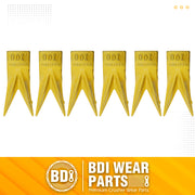 BDI Wear Parts Assembly Adapter 119-3204 Bolt On Shank / 1U3202WTL Excavator Bucket Teeth/Pin 8E6208 Retainer 8E6209, Caterpillar Bucket Tooth J200 Series - 6 Set