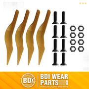 BDI Wear Parts 132-4720 1324720 Bucket Teeth for Caterpillar Aftermarket Teeth fit Skidsteer CAT Loaders Excavators w/Bolts and Nuts - 4PK