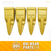 BDI Wear Parts Assembly Adapter 119-3204 Bolt On Shank / 1U3202TL Excavator Bucket Teeth/Pin 8E6208 Retainer 8E6209, Caterpillar Bucket Tooth J200 Series - 4 Set