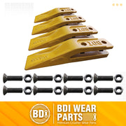 1358203 Bucket Teeth 6Y6335 Caterpillar Style Backhoe Loader / Excavator Unitooth with Bolts and Nuts - 4 Set