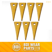 BDI Wear Parts 1U3202 Excavator Bucket Teeth, Caterpillar Bucket Tooth Takes Pins 8E6208 and Retainers 8E6209 for J200 Series - 7 Set