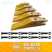 1358203 Bucket Teeth 6Y6335 Caterpillar Style Backhoe Loader / Excavator Unitooth with Bolts and Nuts - 5 Set
