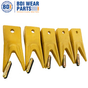 BDI Wear Parts X156WTL Twin Tiger Hensley Style Bucket Teeth 5 Pack with Flex Pins Weld On Adapter