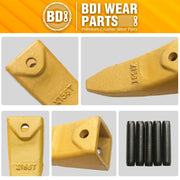 BDI Wear Parts X156T Tiger Hensley Style Bucket Teeth 5 Pack 156 Series Adapters Short Teeth