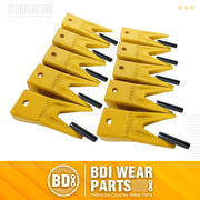 BDI Wear Parts X156WTL Twin Tiger Hensley Style Bucket Teeth with P156 Flex Pins - 10 Pack