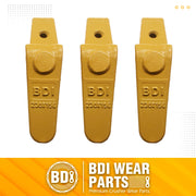 BDI Wear Parts Assembly 230X156 Backhoe Shank / X156T Bucket Teeth / P156 Flex Pin Bobcat Skid Steer Caterpillar Style for Mini Excavator - 3 Set