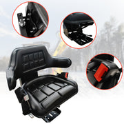 BDI Wear Parts Universal Adjustable Tractor Suspension Seat, Wrap Around Seat with Safety Belt,Tilt Fits for Forklift Riding Garden Lawn Mower John Deere Fiat Ford Kubota