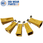 BDI Wear Parts 1U3302 CAT Caterpillar Style 5 Pack Long Tip Bucket Teeth with Pins and Retainers