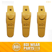 BDI Wear Parts Assembly 230X156 Backhoe Shank / X156S Bucket Teeth / P156 Flex Pin Bobcat Skid Steer Caterpillar Style for Mini Excavator - 3 Set