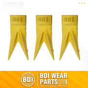 BDI Wear Parts Assembly Adapter 119-3204 Bolt On Shank / 1U3202WTL Excavator Bucket Teeth/Pin 8E6208 Retainer 8E6209, Caterpillar Bucket Tooth J200 Series - 3 Set